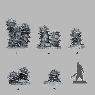3D Printed Fantastic Plants and Rocks Night Desert Plants 28mm - 32mm D&D Wargaming (Online Only)