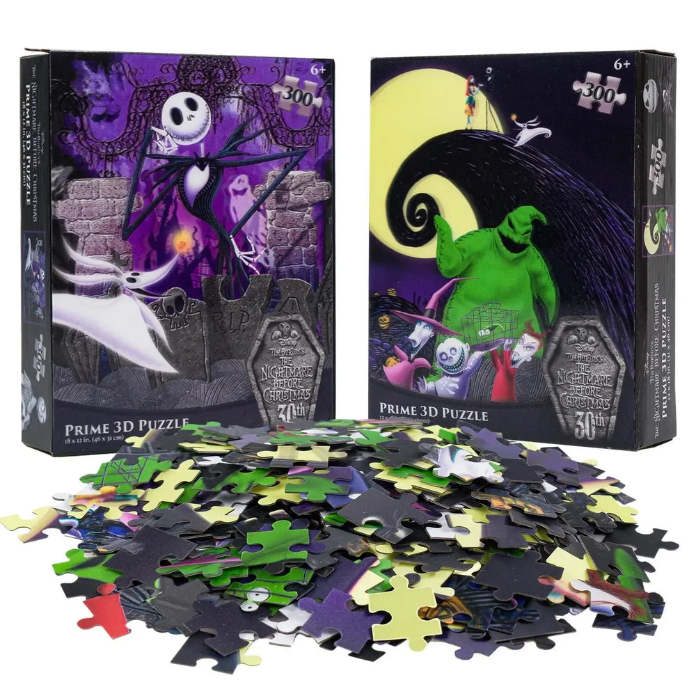 Nightmare Before Christmas Set of 2 300 Piece Lenticular Jigsaw Puzzles Prime 3D (ONLINE ORDER ONLY)