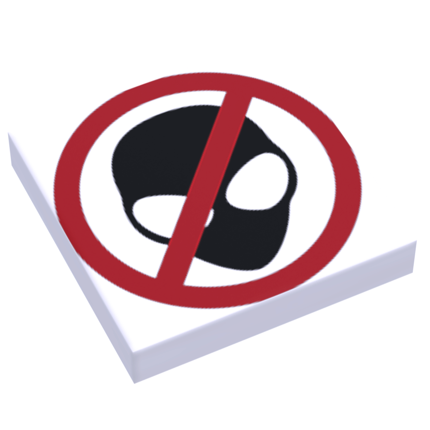 No Aliens Sign (2x2 Tile) made using LEGO parts (Online Order Only)