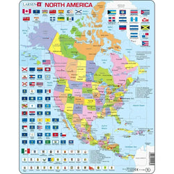 North America Map 70 Piece Tray Jigsaw Puzzle Larsen