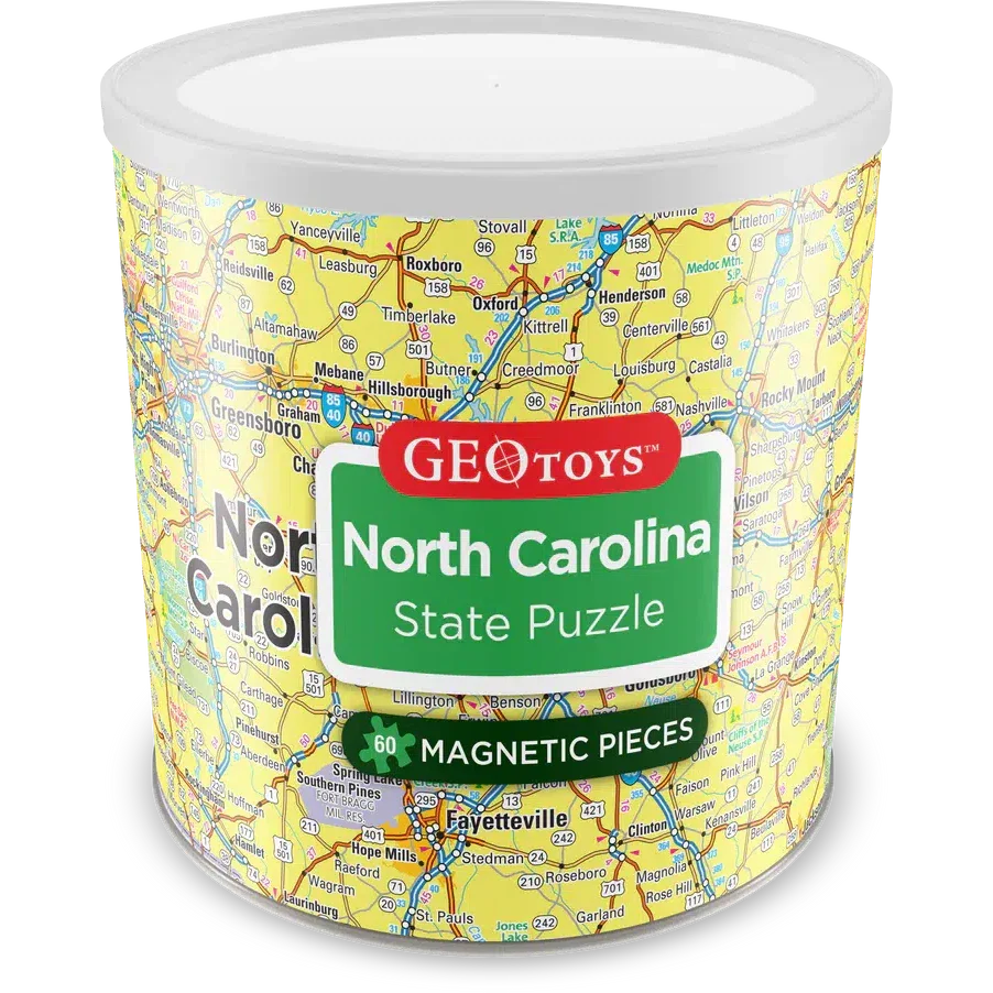 North Carolina State 60 Piece Magnetic Jigsaw Puzzle Geotoys (ONLINE ORDER ONLY)