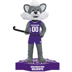Willie the Wildcat Northwestern Wildcats Mascot 2024 Field Hockey National Champions Bobbleheads (Presale) (ONLINE ORDER ONLY)