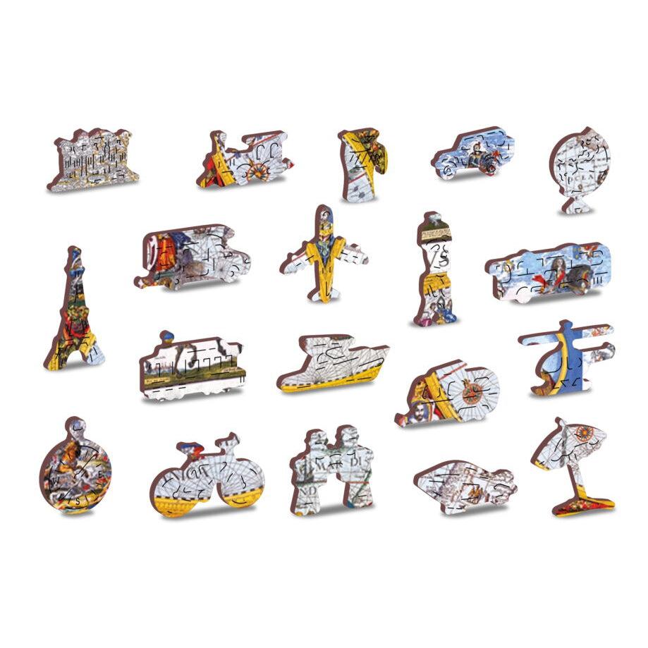Nova Terrarum Antique Map 505 Piece Wood Jigsaw Puzzle Wooden City (ONLINE ORDER ONLY)