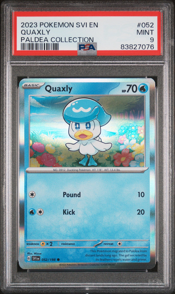 2023 POKEMON SVI EN-SCARLET & VIOLET QUAXLY PALDEA COLLECTION #52 PSA 9 (Online Order Only)