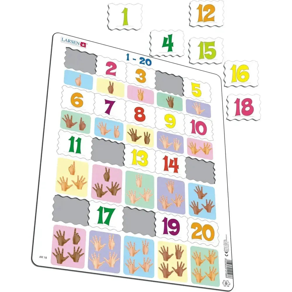 Numbers 1-20 20 Piece Tray Jigsaw Puzzle Larsen