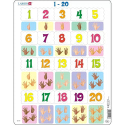 Numbers 1-20 20 Piece Tray Jigsaw Puzzle Larsen