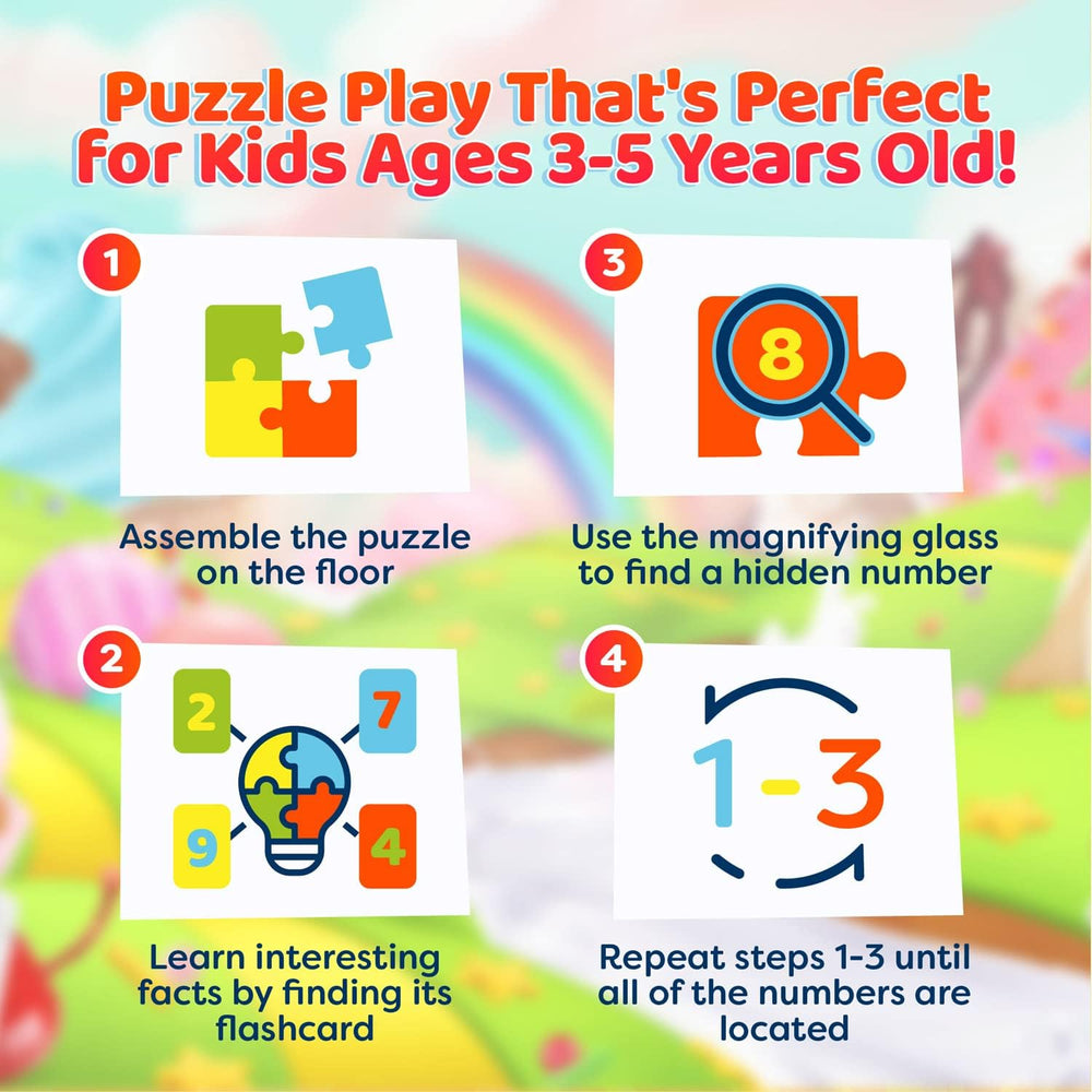Numbers Spy 48 Piece Floor Jigsaw Puzzle with Flashcards & Magnifying Glass (ONLINE ORDER ONLY)