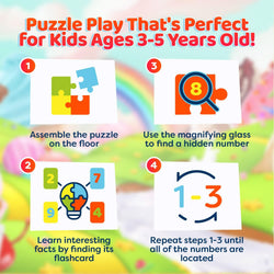 Numbers Spy 48 Piece Floor Jigsaw Puzzle with Flashcards & Magnifying Glass (ONLINE ORDER ONLY)