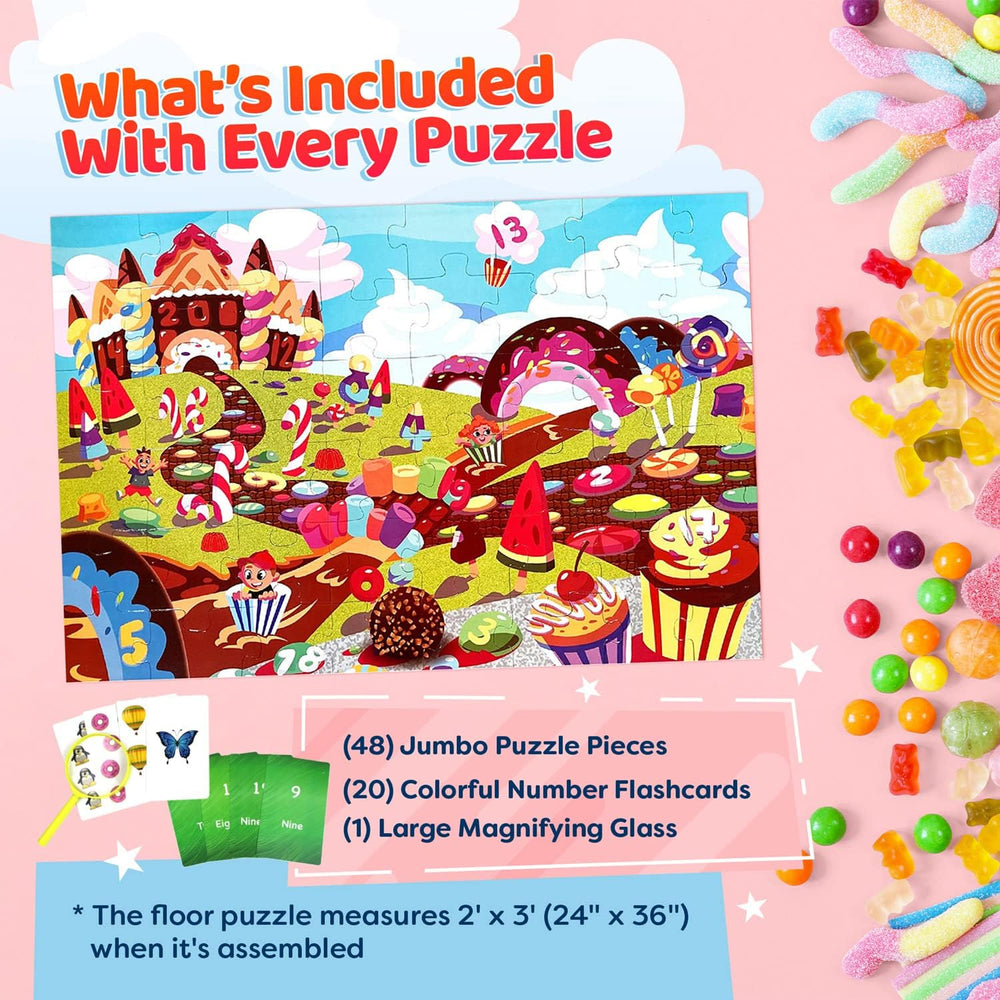 Numbers Spy 48 Piece Floor Jigsaw Puzzle with Flashcards & Magnifying Glass (ONLINE ORDER ONLY)