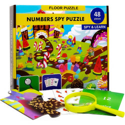 Numbers Spy 48 Piece Floor Jigsaw Puzzle with Flashcards & Magnifying Glass (ONLINE ORDER ONLY)
