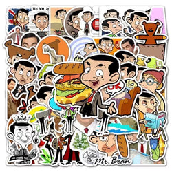 Mr Bean Stickers 50 Pieces Cute Funny Cartoon Mr Bean Classic Movie Animation Image Waterproof Stickers (ONLINE ORDER ONLY)