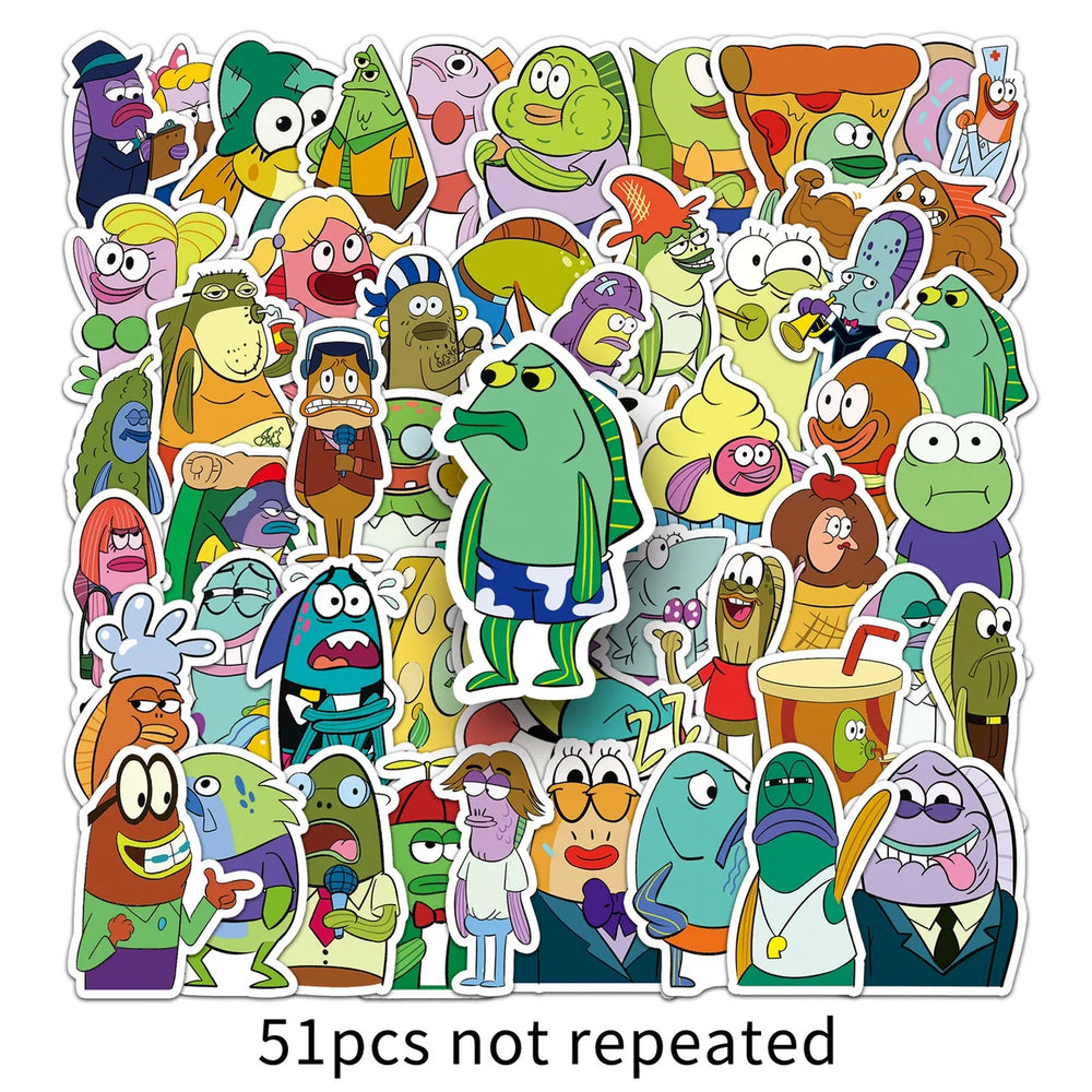 Mr Bean Stickers 50 Pieces Cute Funny Cartoon Mr Bean Classic Movie Animation Image Waterproof Stickers (ONLINE ORDER ONLY)