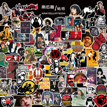 100 Classic Movie Graffiti Stickers Pulp Fiction Godfather and Other Best Selling Notebook Luggage Guitar Stickers (ONLINE ORDER ONLY)