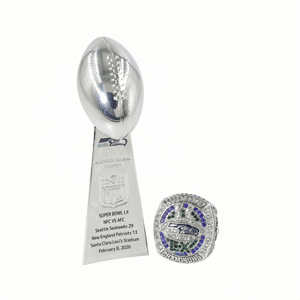 2025 Seattle Seahawks Championship Ring & Trophy Set –  New Release Limited Edition