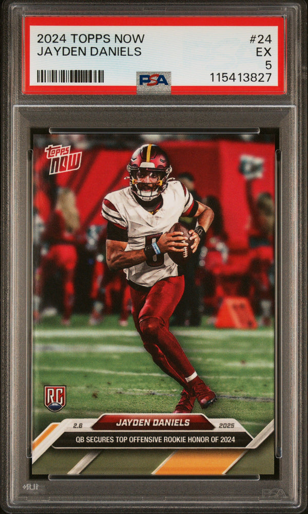 Graded 2024 Topps Now Jayden Daniels #24 Rookie RC Football Card PSA 5 Excellent (ONLINE ORDER ONLY)