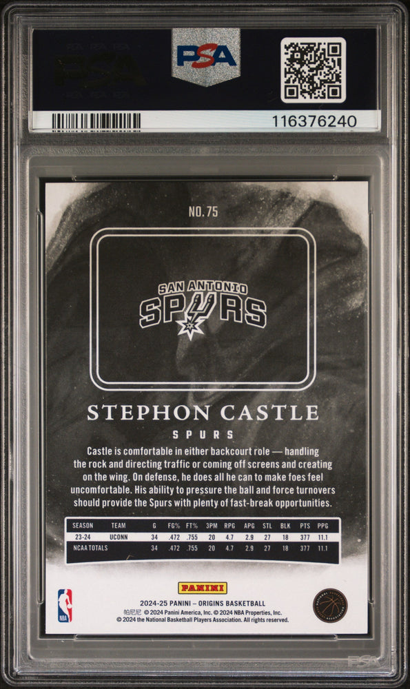 Graded 2024 Panini Origins Stephon Castle #75 Rookie RC Basketball Card PSA 10 Gem Mint (ONLINE ORDER ONLY)