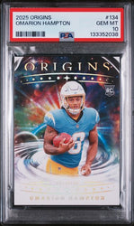 2025 Panini Origins Omarion Hampton #134 Rookie RC Football Card PSA 10 Gem Mint (ONLINE ORDER ONLY)