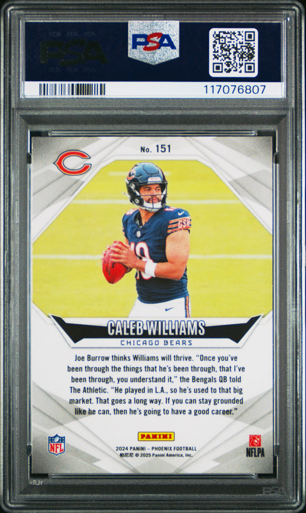 Graded 2024 Panini Phoenix Caleb Williams #151 Rookie RC Football Card PSA 10 Gem Mint (ONLINE ORDER ONLY)