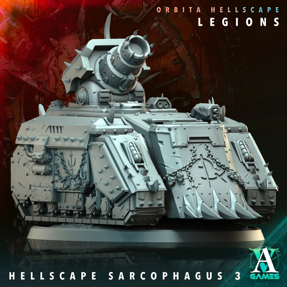 3D Printed Archvillain Games Hellscape Sarcophagus Orbita Hellscape - Legions 28 32mm D&D (Online Only)