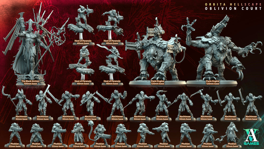 3D Printed Archvillain Games Panic Engine Orbita Hellscape Oblivion Court 28 32mm D&D (Online Only)