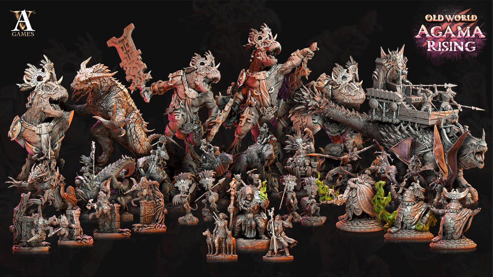 3D Printed Archvillain Games Acolytes of Ziskal Old World Agama Rising 28 32mm D&D (Online Only)