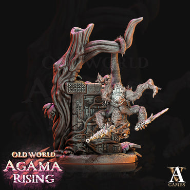 3D Printed Archvillain Games Agama Chameleons Old World Agama Rising 28 32mm D&D (Online Only)