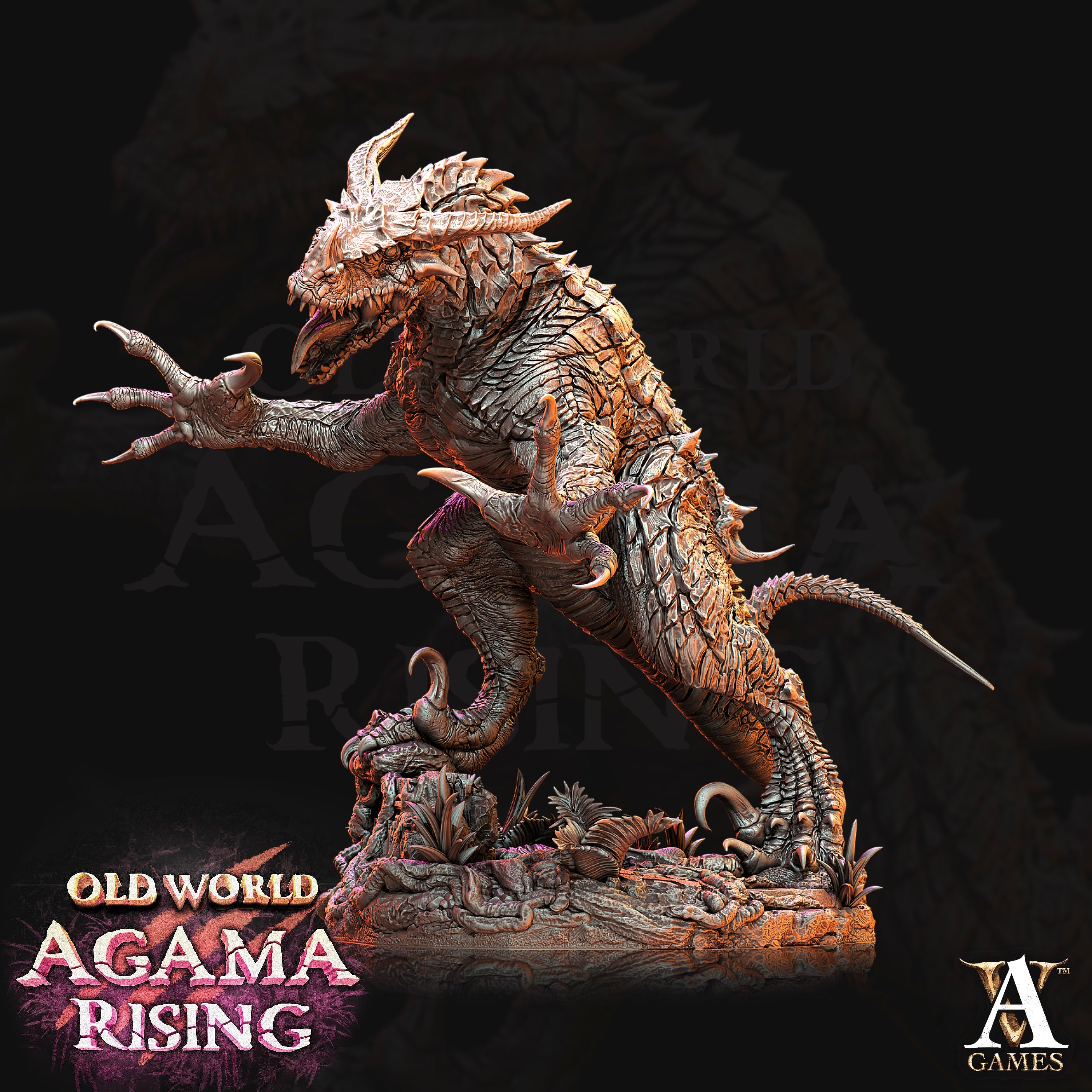 3D Printed Archvillain Games Old World Agama Rising - Fleshripper, Scion of Ziskal 28mm 32mm D&D (Online Only)