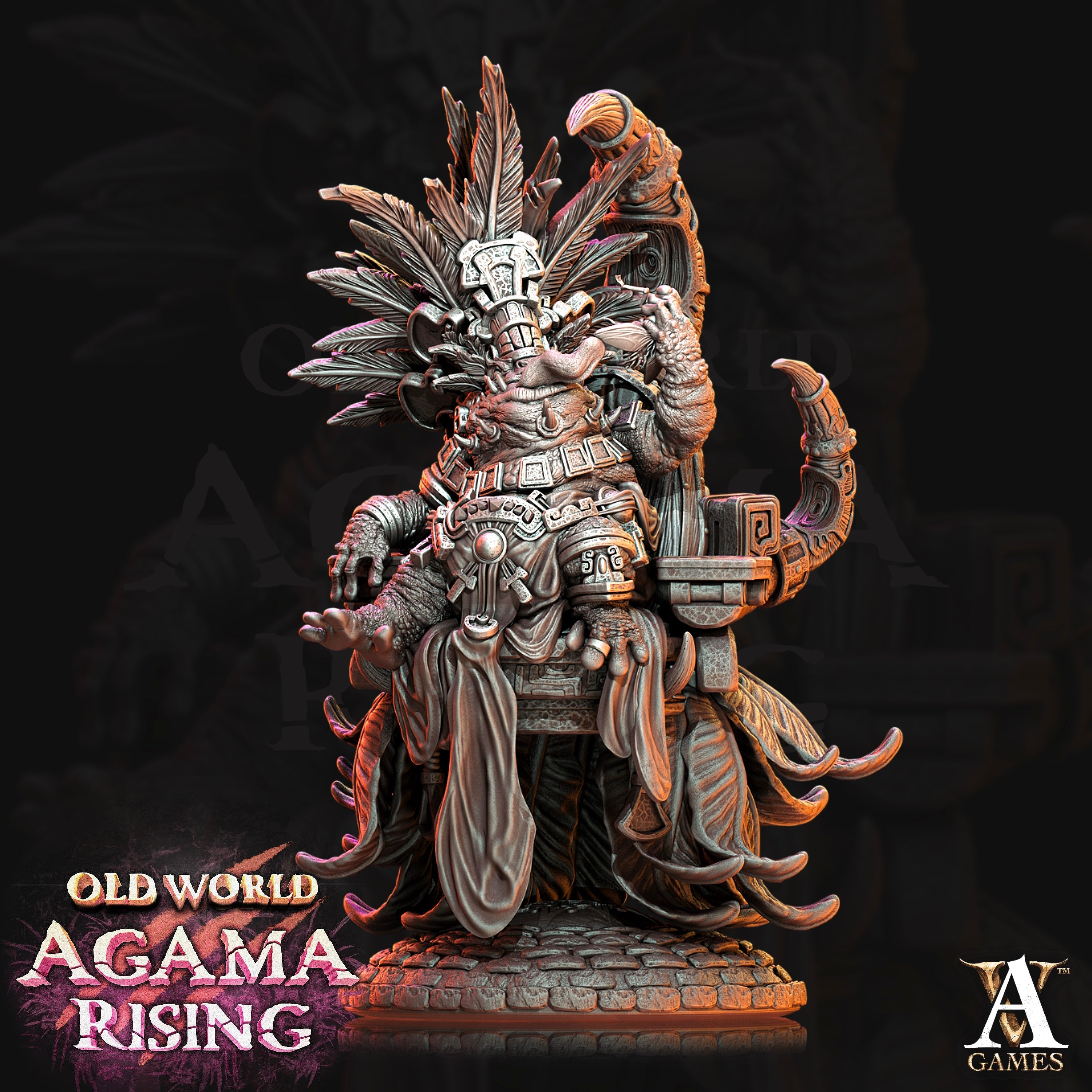 3D Printed Archvillain Games Old World Agama Rising - High Priest of Ziskal 28mm 32mm D&D (Online Only)