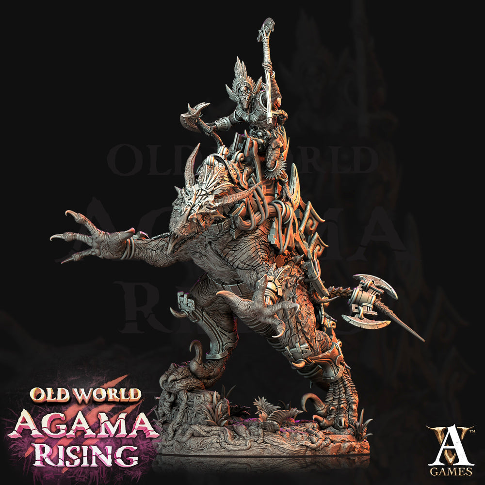 3D Printed Archvillain Games Old World Agama Rising - Mankutter Fleshripper Rider 28mm 32mm D&D (Online Only)