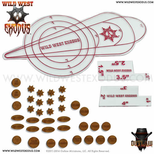 OLM021001 Template and Token Set Wild West Exodus Miniatures (ONLINE ORDER ONLY)