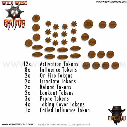 OLM021003 Token Set Wild West Exodus Miniatures (ONLINE ORDER ONLY)