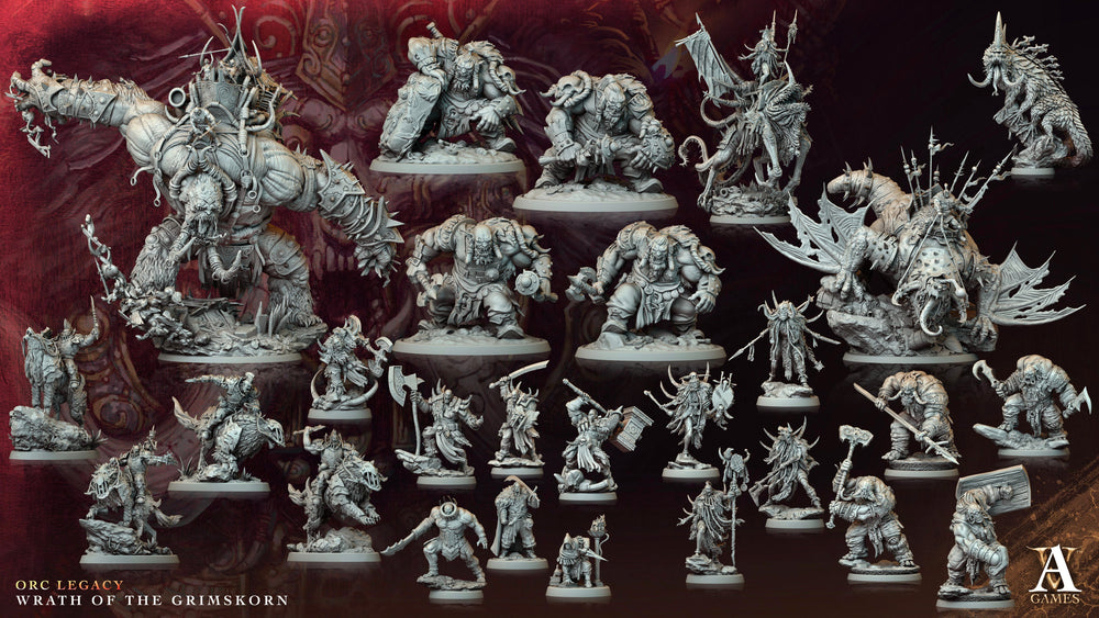 3D Printed Archvillain Games Kor’garal Bodoluk Orc Legacy Wrath of the Grimskorn 28 32mm D&D (Online Only)