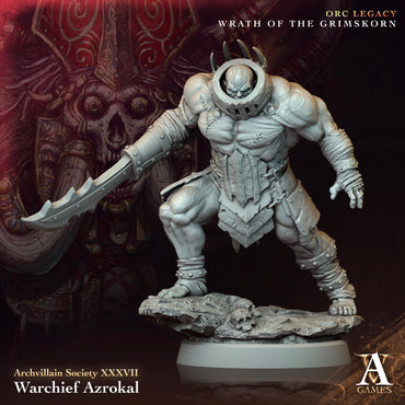 3D Printed Archvillain Games Warchief Azrokal Archvillain Society Vol XXXVII 28 32mm D&D (Online Only)