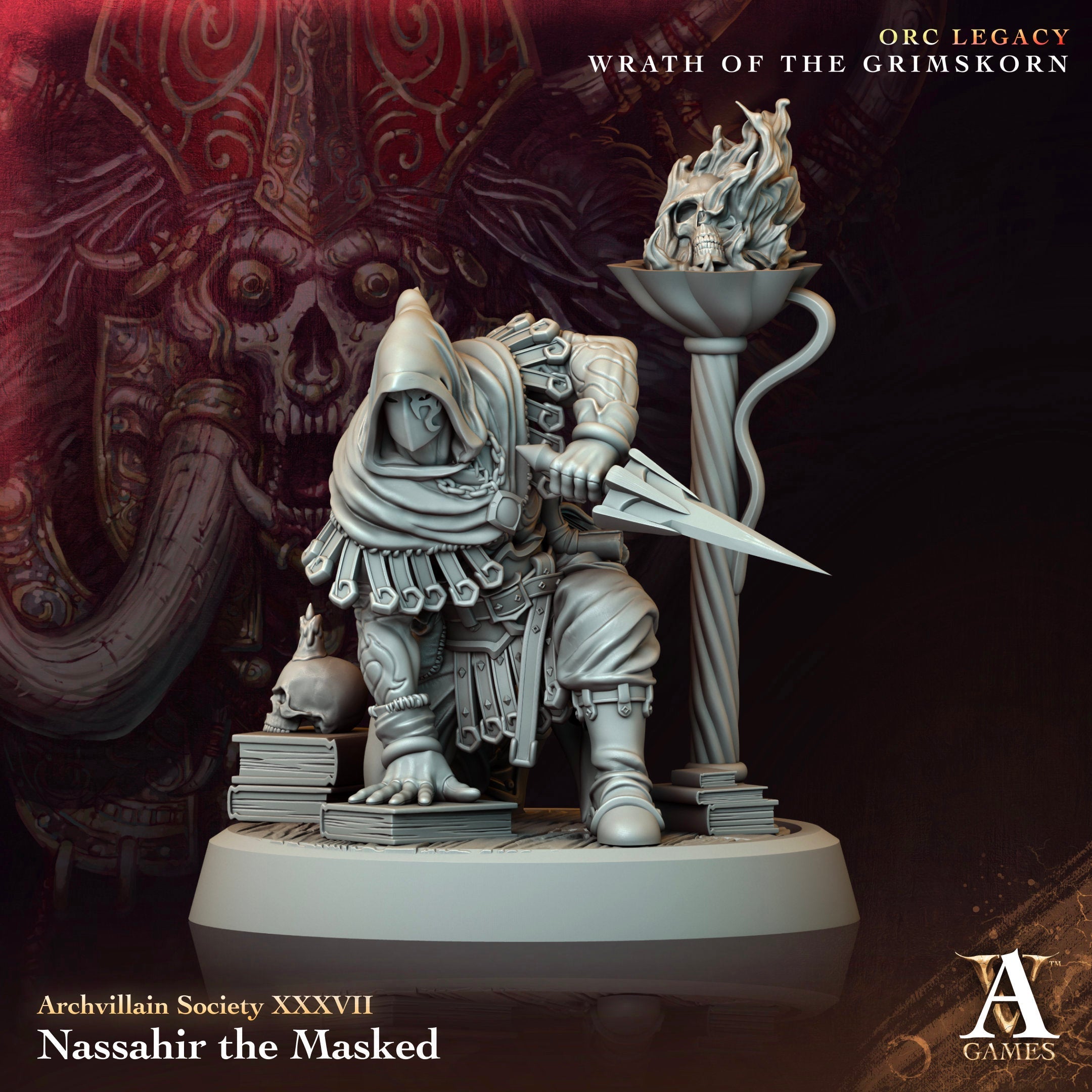3D Printed Archvillain Games Nassahir the Masked Archvillain Society Vol XXXVII 28 32mm D&D (Online Only)