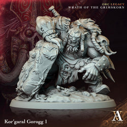 3D Printed Archvillain Games Kor'garal Gorogg Orc Legacy Wrath of the Grimskorn 28 32mm D&D (Online Only)
