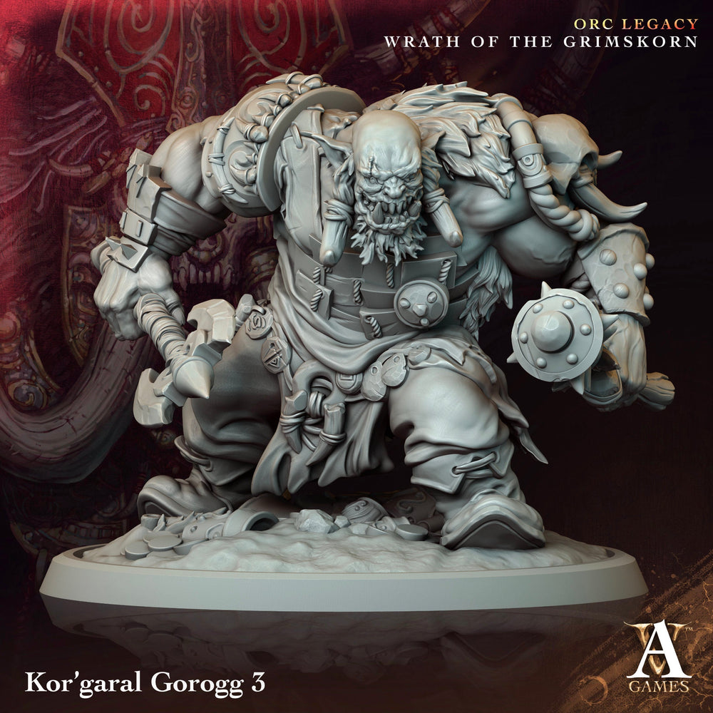 3D Printed Archvillain Games Kor'garal Gorogg Orc Legacy Wrath of the Grimskorn 28 32mm D&D (Online Only)