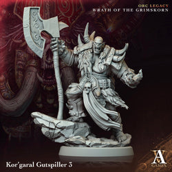 3D Printed Archvillain Games Kor’garal Gutspiller Orc Legacy Wrath of the Grimskorn 28 32mm D&D (Online Only)