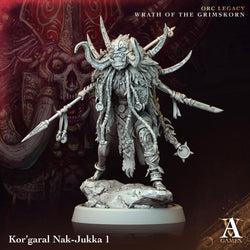3D Printed Archvillain Games Kor’garal Nak Jukka Orc Legacy Wrath of the Grimskorn 28 32mm D&D (Online Only)