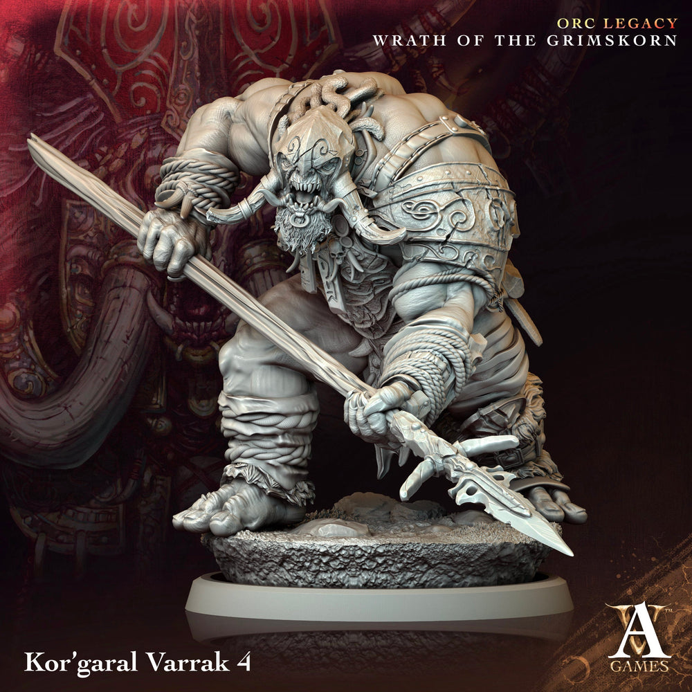 3D Printed Archvillain Games Kor'garal Varrak Orc Legacy Wrath of the Grimskorn 28 32mm D&D (Online Only)