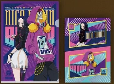 One Piece FILM RED MORE BEAT G Prize Folder & Sticker Set Nico Robin & Brook