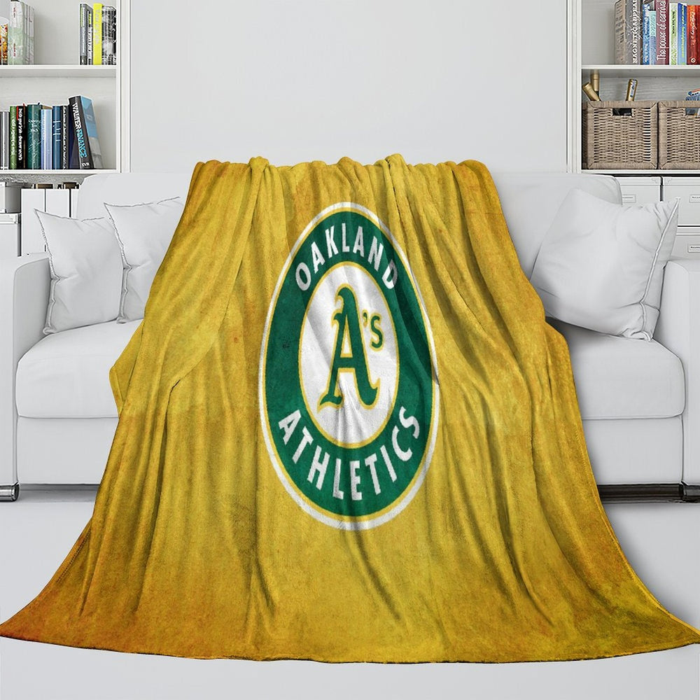 Oakland Athletics Blanket Flannel Throw Room Decoration (Online Order Only)