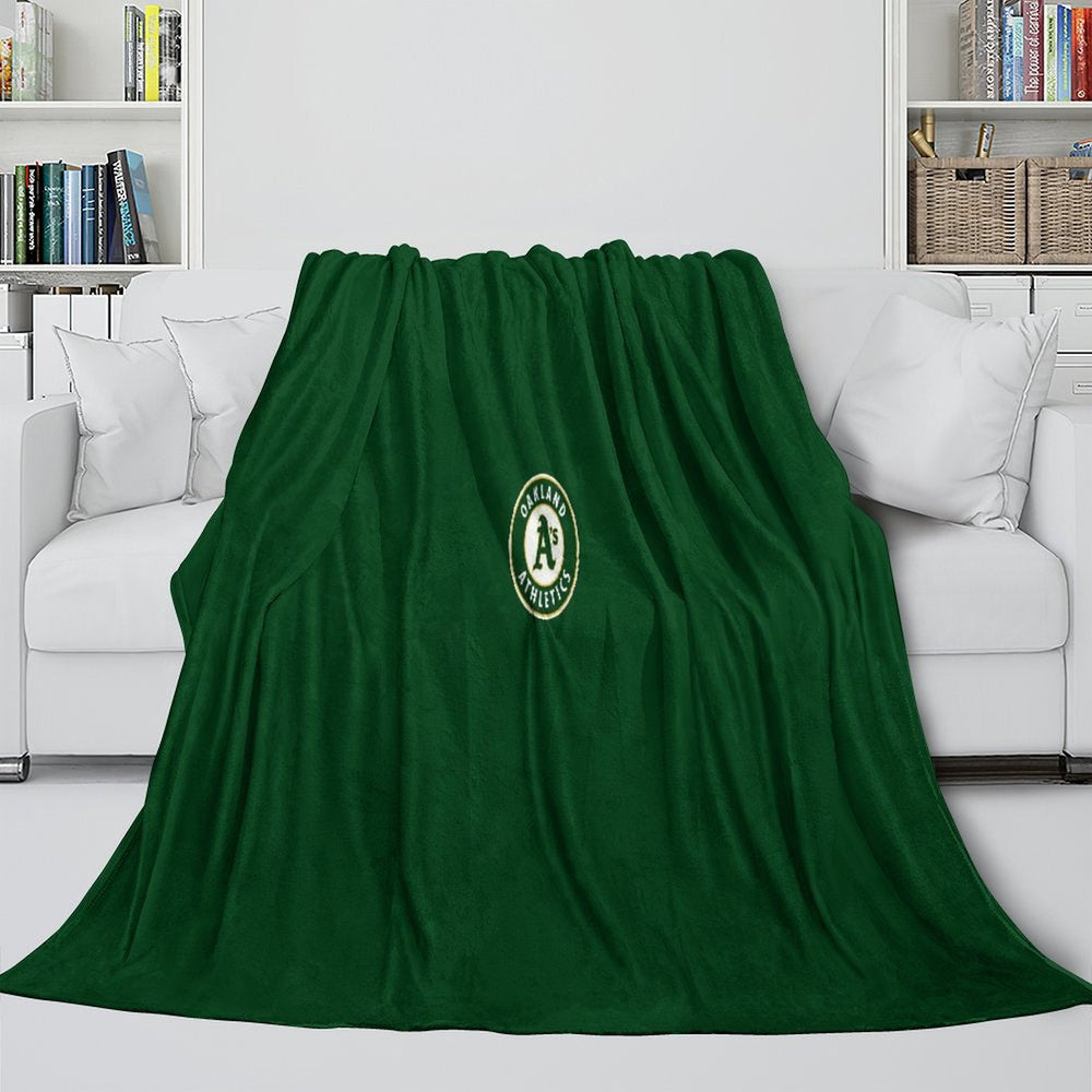 Oakland Athletics Blanket Flannel Throw Room Decoration (Online Order Only)