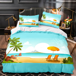 Ocean Beach Coconut tree Sea Bedding Sets Quilt Cover Without Filler (Online Order Only)