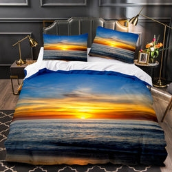 Ocean Beach Themed Coconut Tree Bedding Sets Quilt Duvet Cover Bed Linen (Online Order Only)