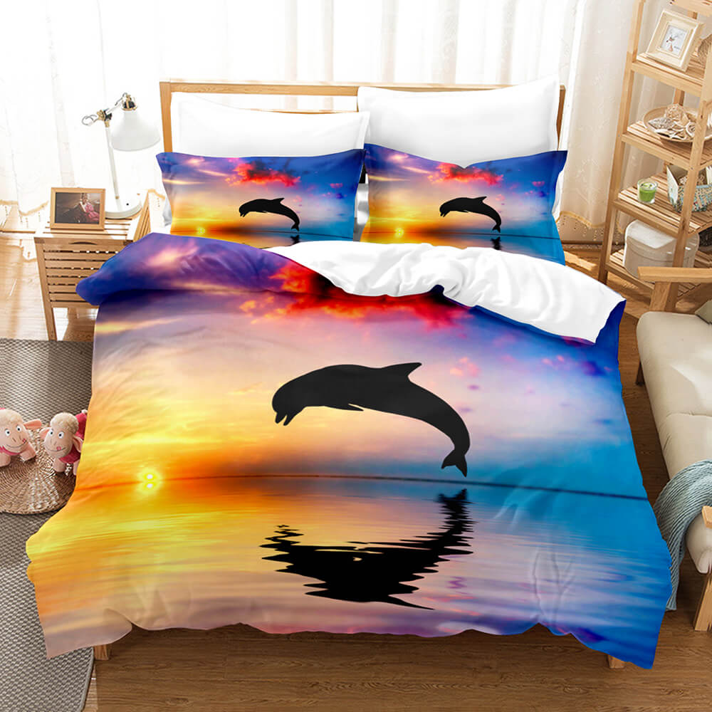 Ocean Dolphin Bedding Set Quilt Cover Without Filler (Online Order Only)