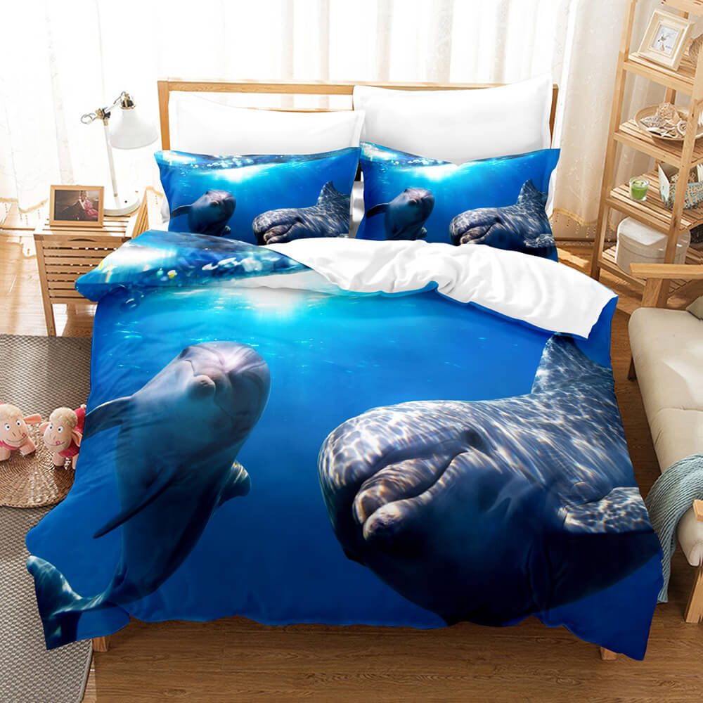 Ocean Dolphin Bedding Set Quilt Cover Without Filler (Online Order Only)