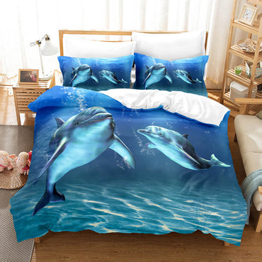 Ocean Dolphin Bedding Set Quilt Cover Without Filler (Online Order Only)