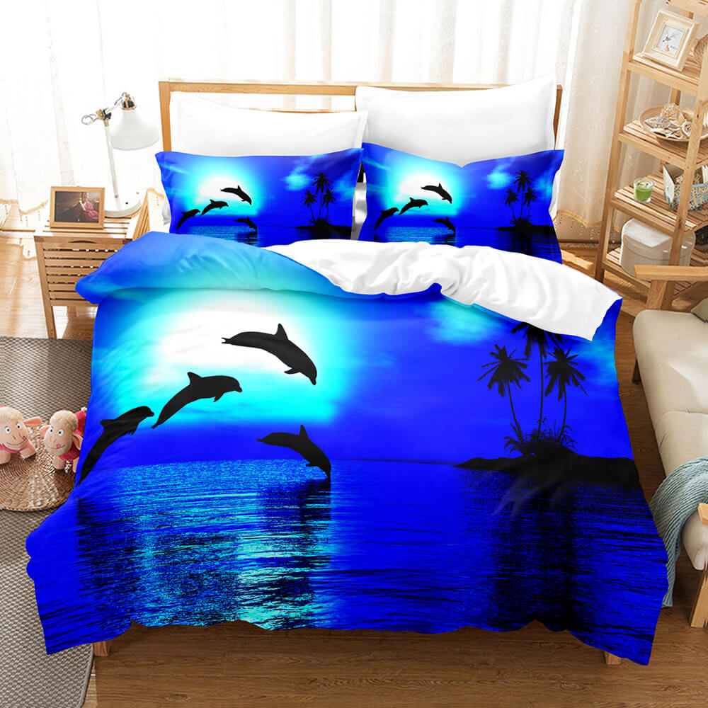 Ocean Dolphin Bedding Set Quilt Cover Without Filler (Online Order Only)