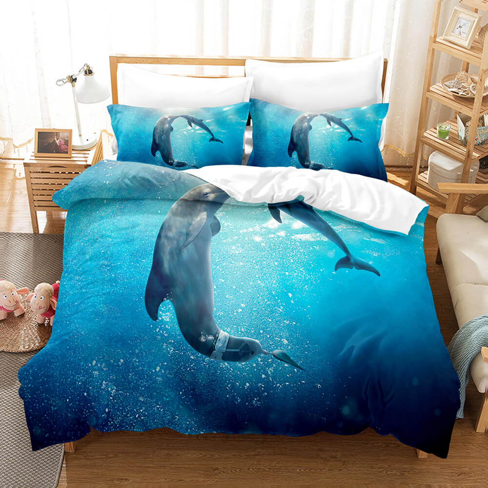 Ocean Dolphin Bedding Set Quilt Cover Without Filler (Online Order Only)
