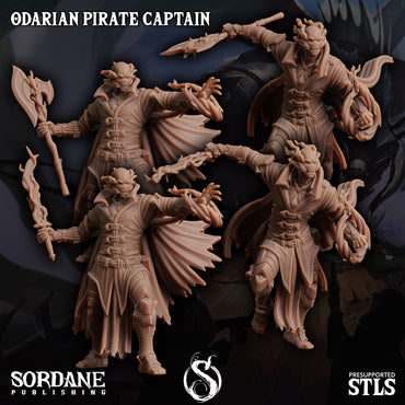 3D Printed Sordane Publishing Arcane Minis Odarian Pirate Captain Swindler's Luck Part Two 28 32mm D&D (Online Only)